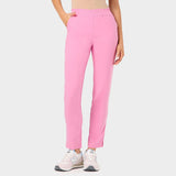 Spodnie medyczne damskie Candy Pink - widok przodem, cała postać modelki