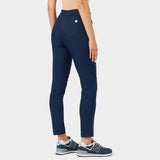 Damskie spodnie medyczne w kolorze navy - widok z tyłu