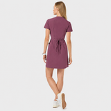 Sukienka medyczna damska Kate w kolorze Dusty Plum. Widok tyłem.